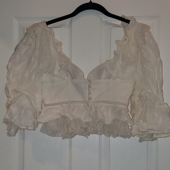 acler basque ruffle top